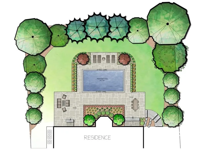 3d design of inground pool
