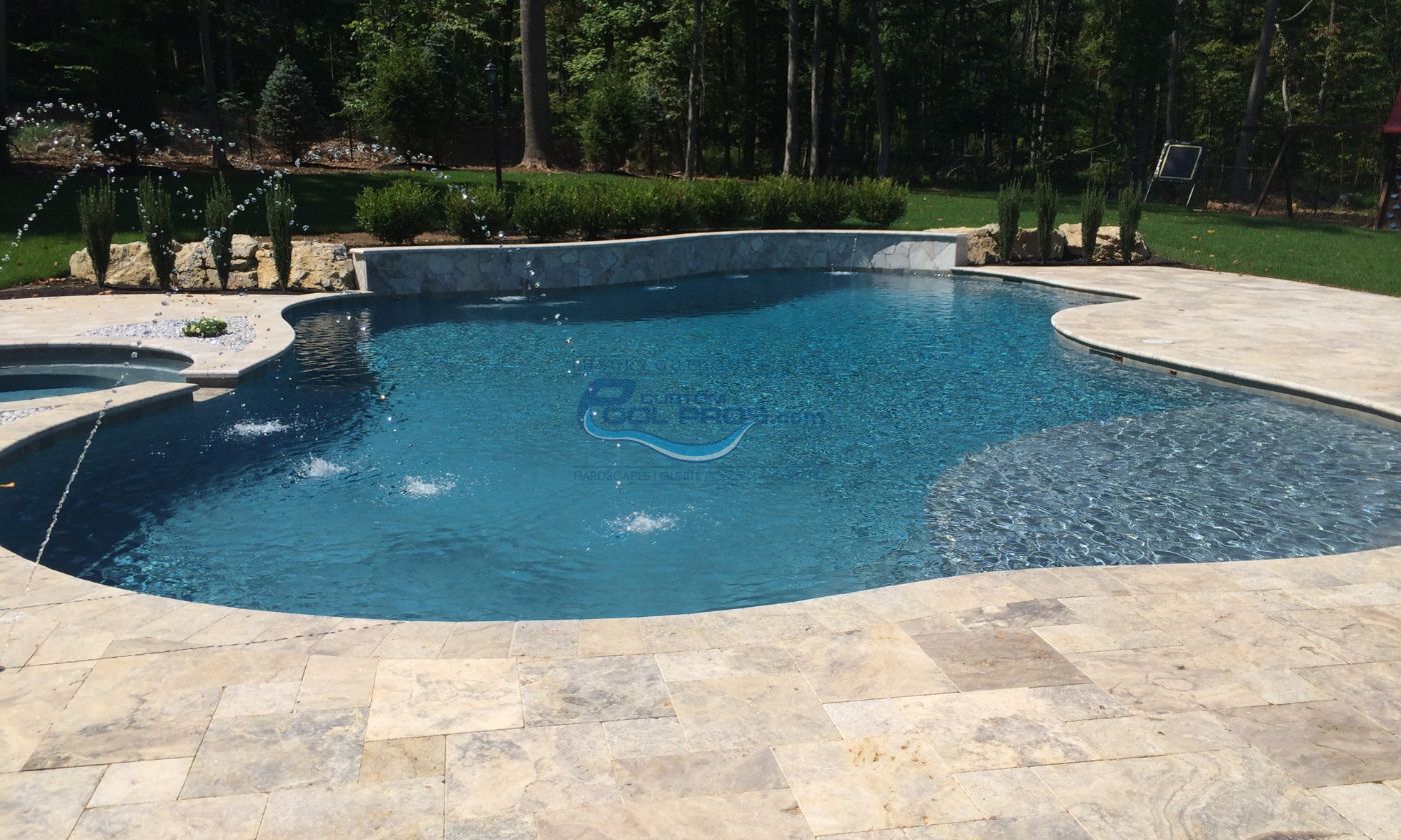 Serene Pool with Natural Rock Features in Bedminster