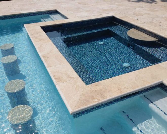 Tiled Spa & in Pool Stools