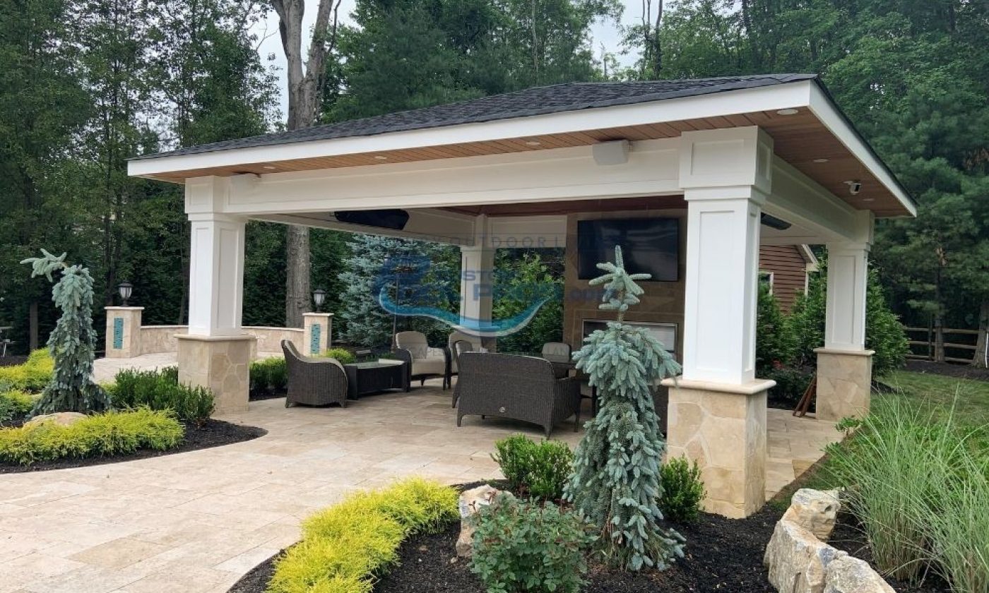 patio with pavilion installation in Edison NJ